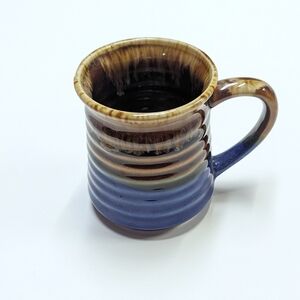 Vintage 70s Stoneware Boho Coffee Mug